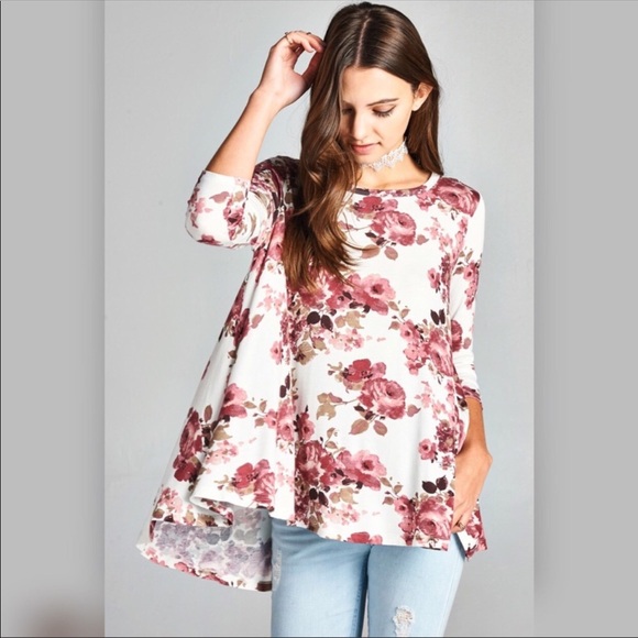 Take 50% off ❤️ Watercolor Fall Floral swing Tunic - Picture 6 of 6